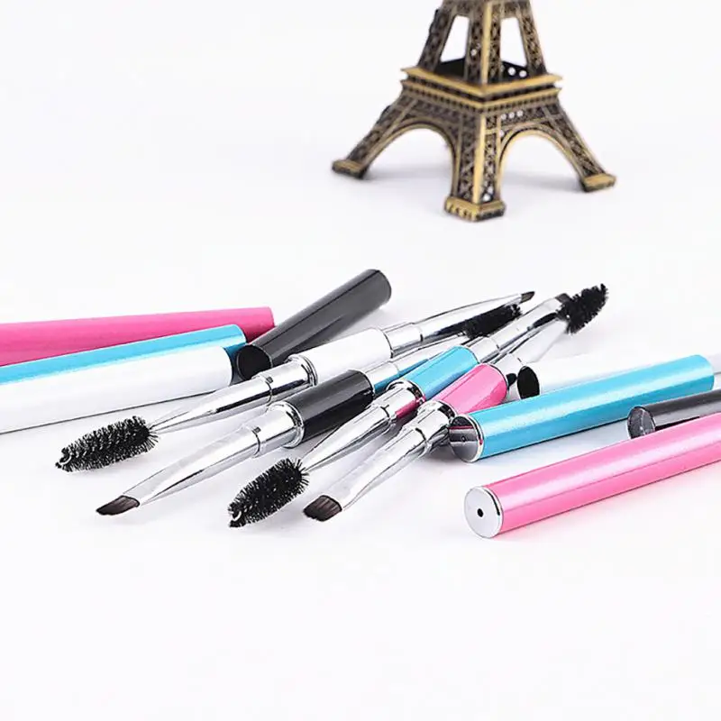 Quality Double Ended Eyes Makeup Brush Eyebrow Powder Eyelash Brushes Eye Mascara Cosmetic Beauty Make Up Brush Comb Tools