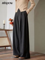 MISHOW Loose Wide Leg Pants for Women Autumn 2023 Solid Straight Pockets Female Clothes Full Length Pants Office Lady MXC41K0448