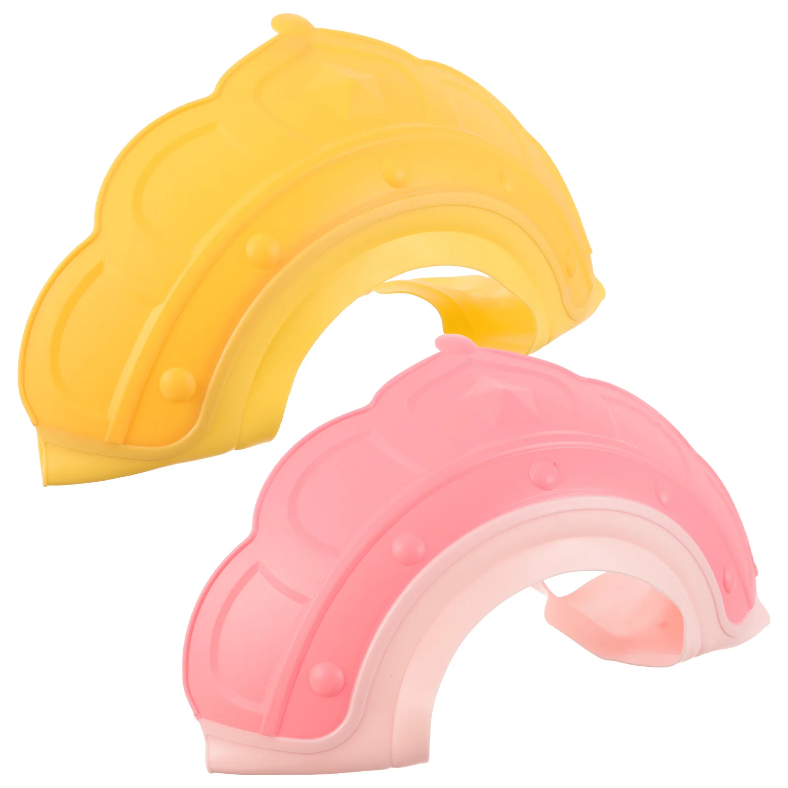 

2 шт. детские шапочки для душа, силиконовые шапочки для шампуня, регулируемые короны для купания малышей, мытье волос, ушей, глаз