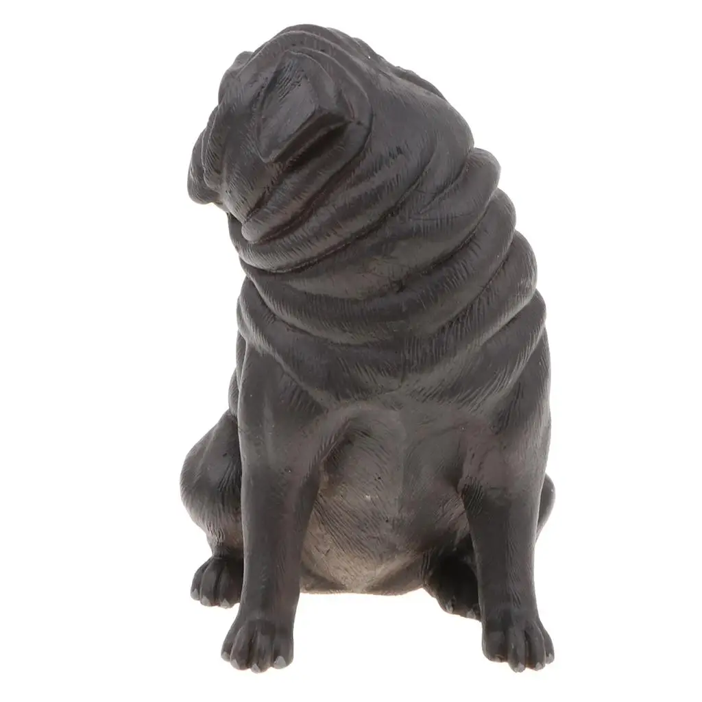 

4. 25 Inch Simulation Pug Model Action Figure Toy for Children - Black