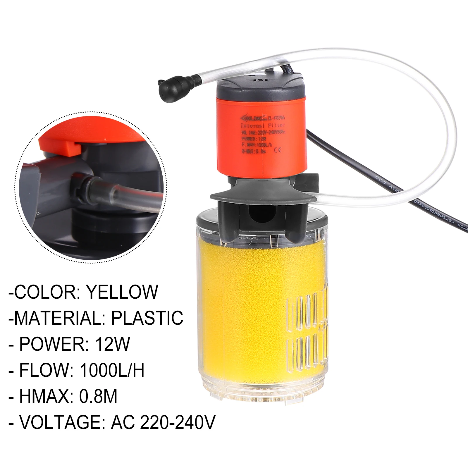 

12W Submersible Water Pump Fish Tank Filter Aquarium 3 in 1 System Silent Low Pond Fountain Pet Supplies