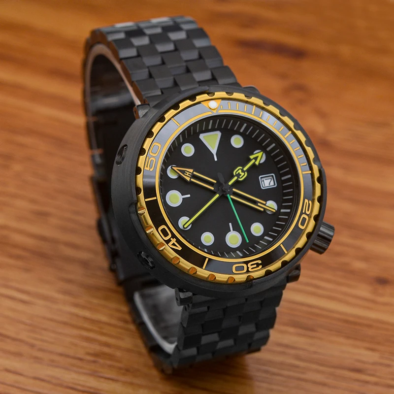 NH35 Dial NH36 Dial C3 Green Luminous Japan NH36 Movement Tuna Can Watch Sapphire Crystal 30ATM Waterproof 47mm Diving Watch