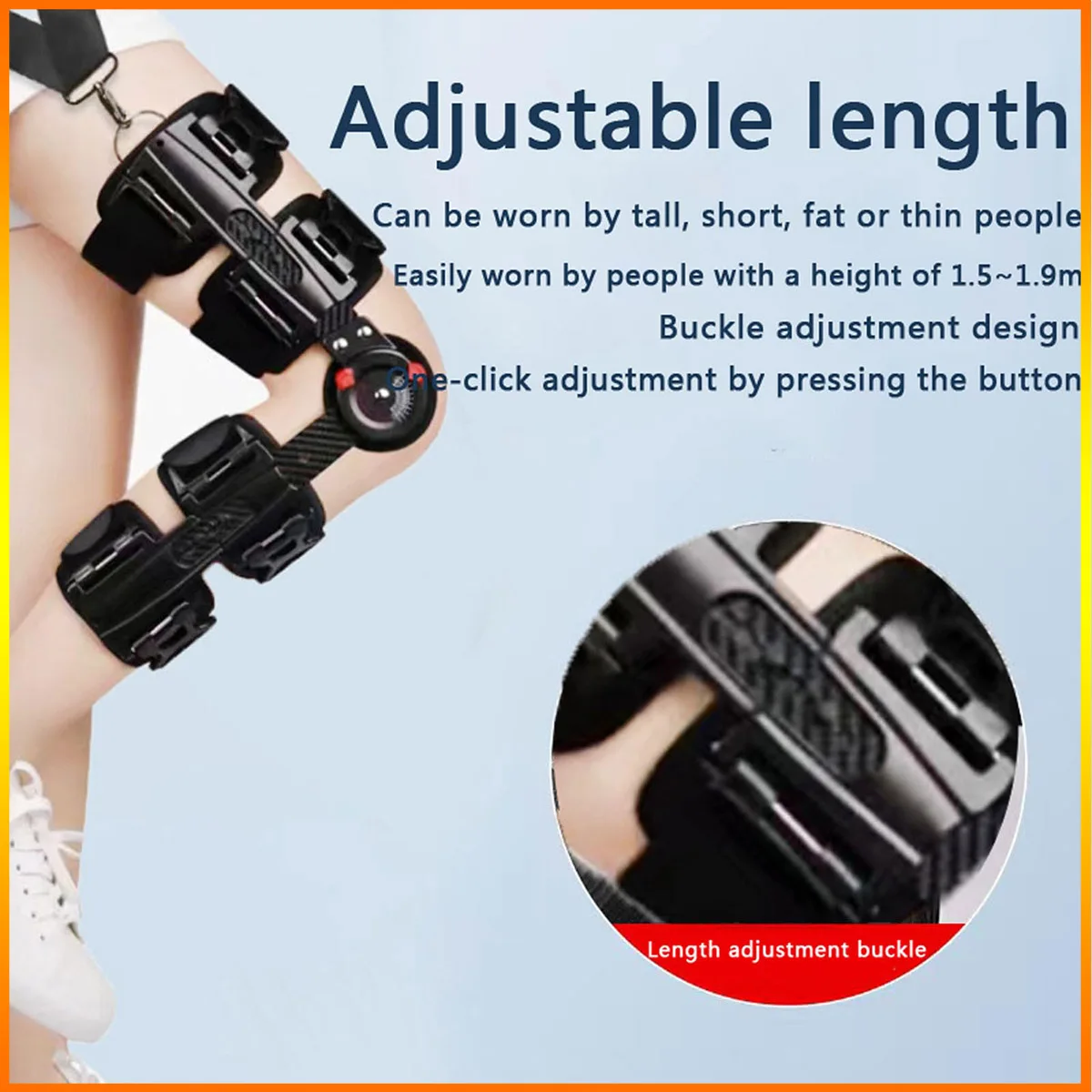 Hands Free Crutch Elderly Leg Rehabilitation Aids Hinged Knee Brace Buckle Design with Shoulder Strap Equipment Knee Crutches