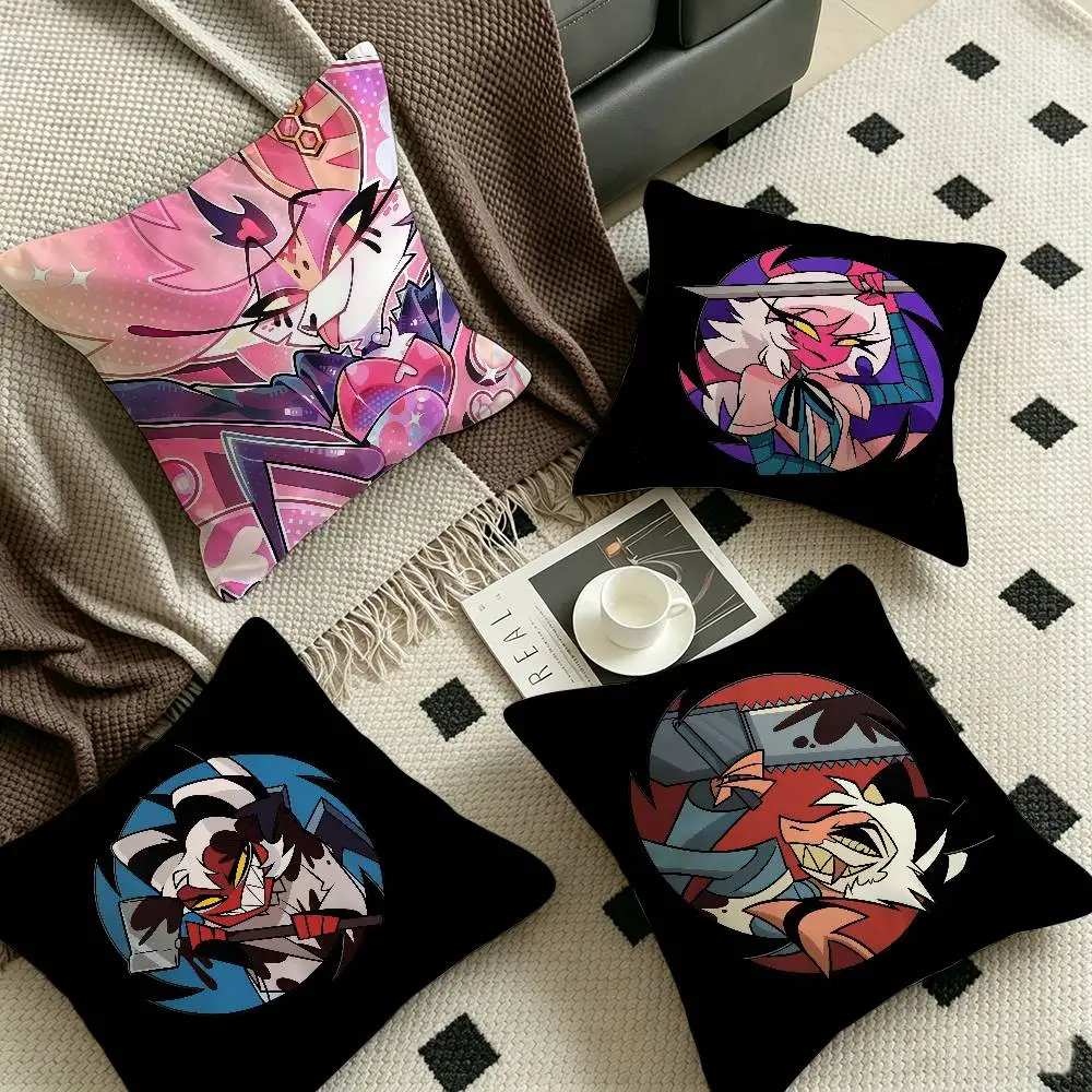 H-Helluva Boss Dark Cartoon Pillow Gift Home Office Decoration Pillow Bedroom Sofa Car Cushion CoverPillow Case