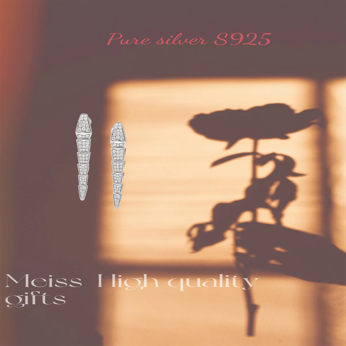 

Pure silver s925 earrings Retro classic fashionable high-end snake earrings are a must-have for charm