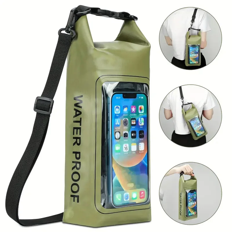 Outdoor sporttassen 2L droge tas touchscreen PVC waterdichte tassen voor trekking driften raften surfen kajak kampeeruitrusting