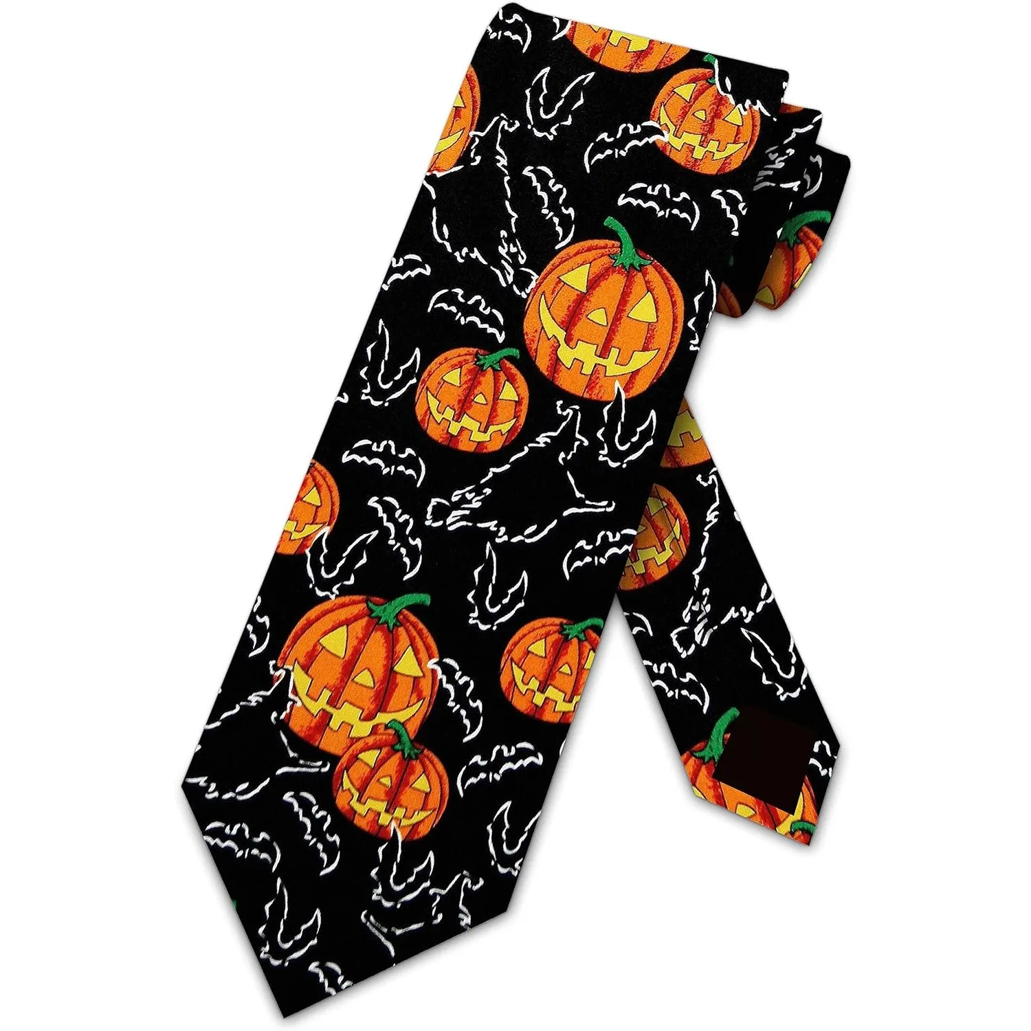 Pumpkin Bat Witch Neck Ties Halloween Mens Neckties