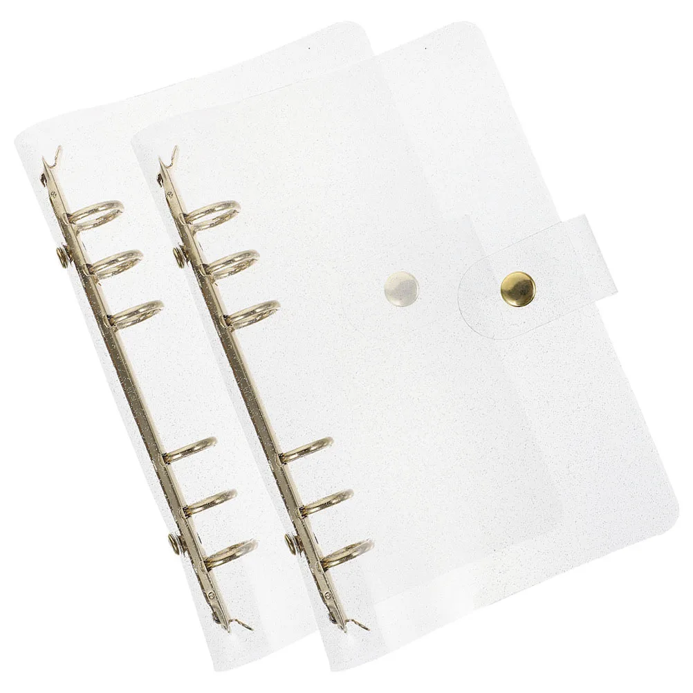 

2pcs Clear Binder Cover Reusable Refillable Plastic Notebook Shell Pvc Document Organizer Folder For Office School