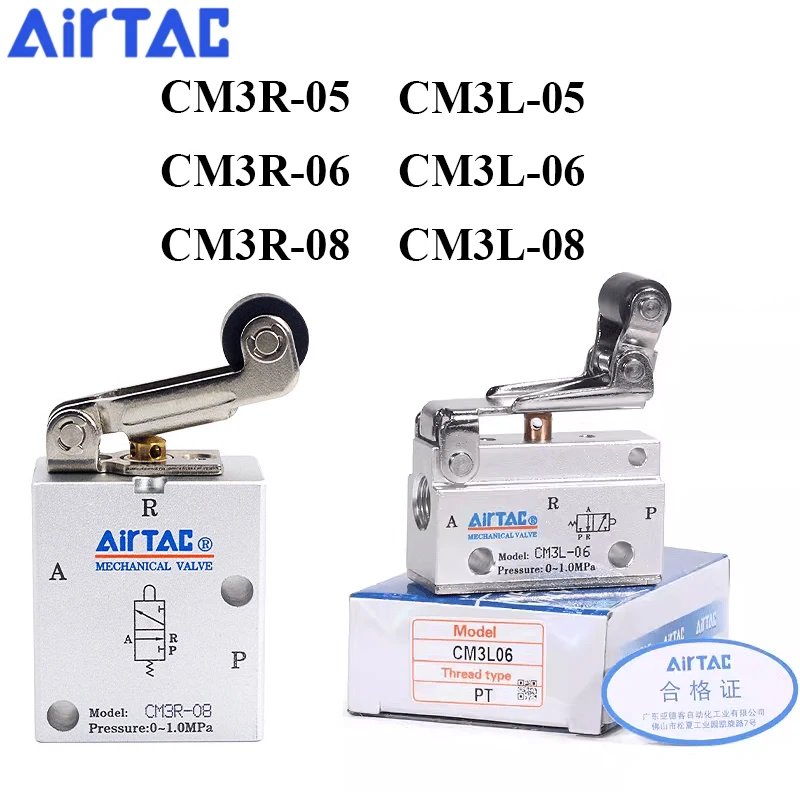 AirTAC CM3R05 CM3R06 CM3R08 CM3L05 CM3L06 CM3L08 3/2 Way Air Pneumatic Roller With Free Return Type Control Mechanical Valve