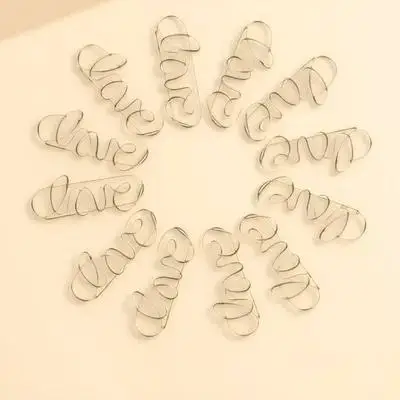 

50pcs Metal Paper Clips Colored Bone Shape Small Office Stationery File Document Clips Multi-Use Decorative Cute Book Reading