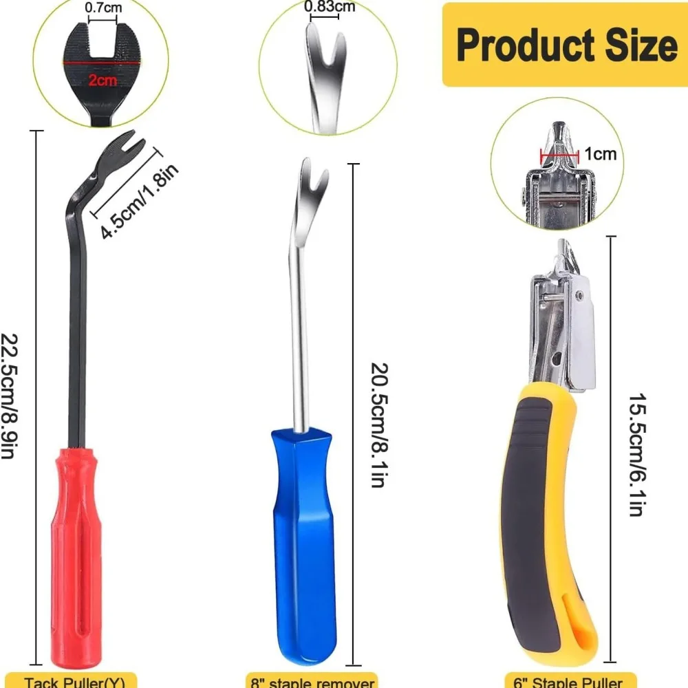 Ergonomic Door Trim Remover Tool Plastic Handle Staple Lifter Automotive Clip Removal Pry Bar Interior Panel Opener