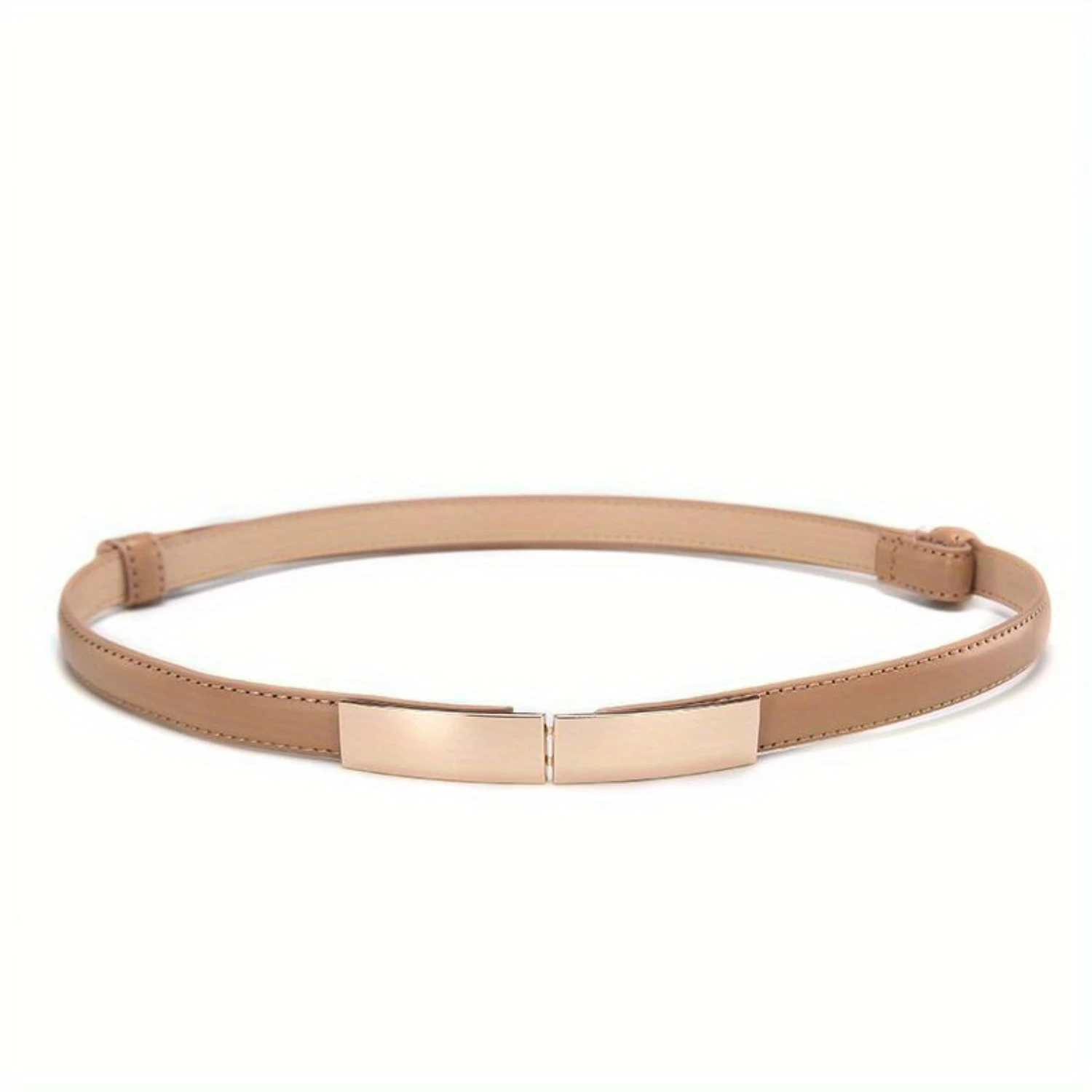 1Pc Adjustable Belt Women PU Leather Simple Versatile Fashion Thin Skinny Buckle Waistband Accessories Dress Accessories