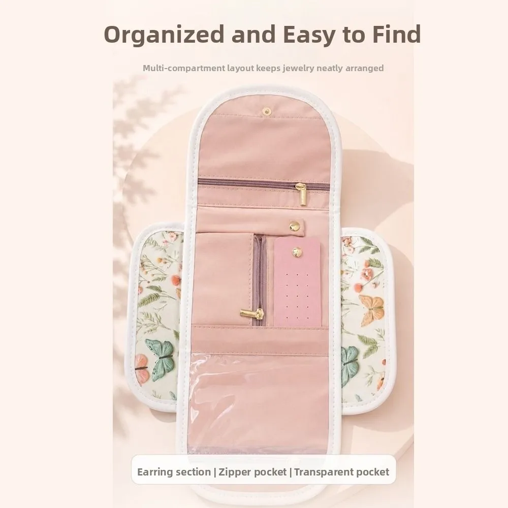 Fashion Anti-Scratch Jewelry Storage Bag Portable Foldable Bracelet Display Pouch With Zipper Elegant Travel Jewelry Gift
