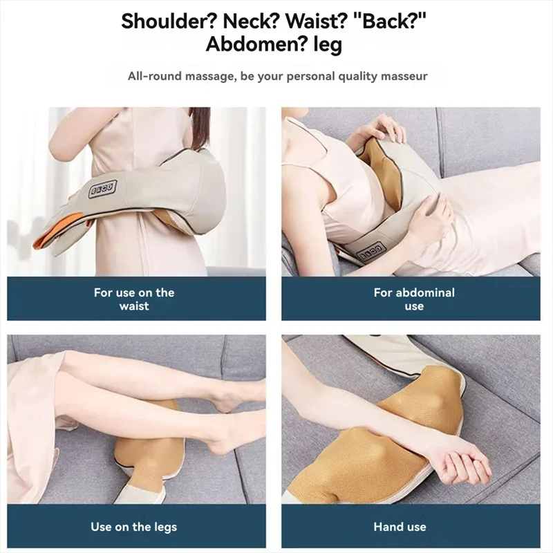 

MOPHE-Red-Hot Массажер для шеи и поясницы Массажер с подогревом Электрический массажер для глубокого разминания шеи и