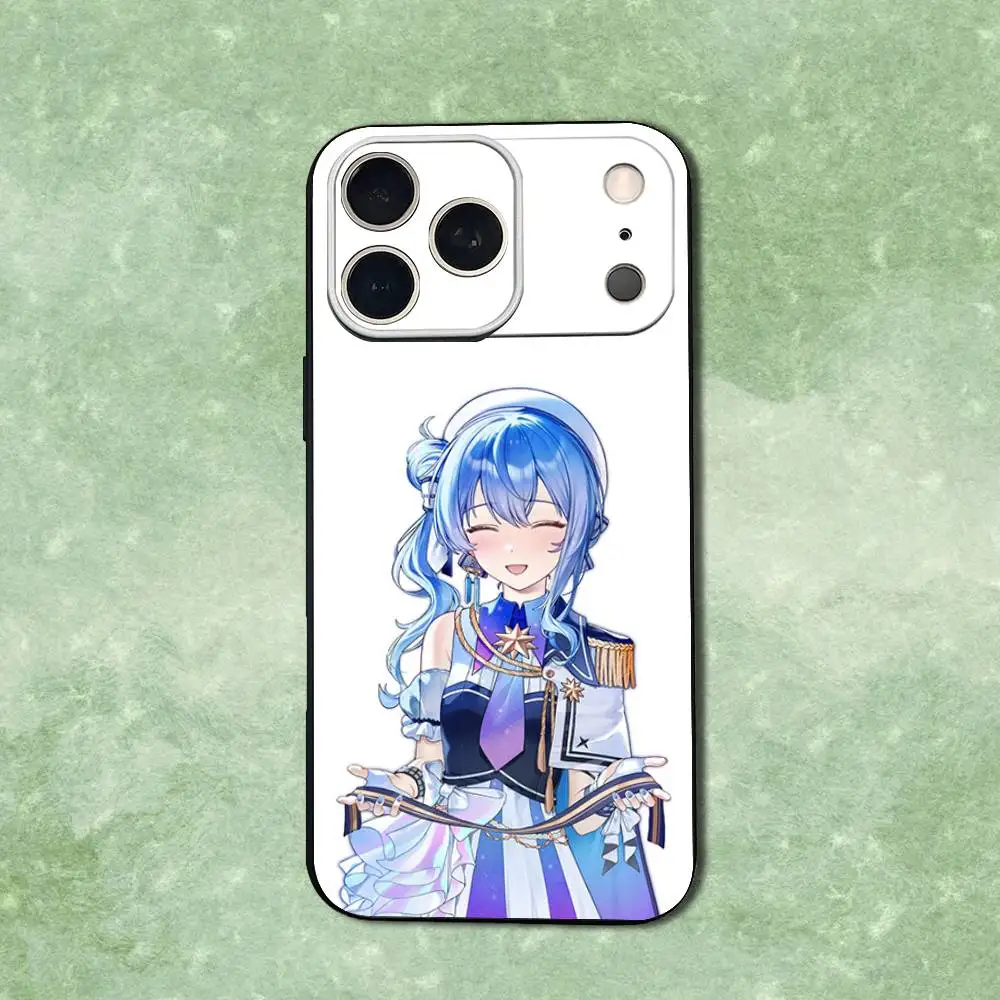 Funda de teléfono Singer H-Hoshimachi S-Suisei para iPhone 14,13,17,12,11,16,15,Plus,Pro Max,XS,X,XR,SE,Mini, funda negra de silicona suave