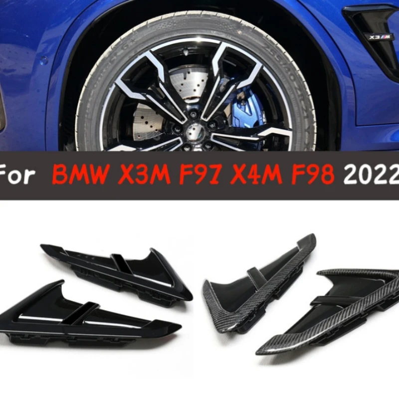 

For BMW new X3 G01 G08 to F97 X3M X4 to X4M F98carbon fiber/glossy black fender air vent side gills 2022+