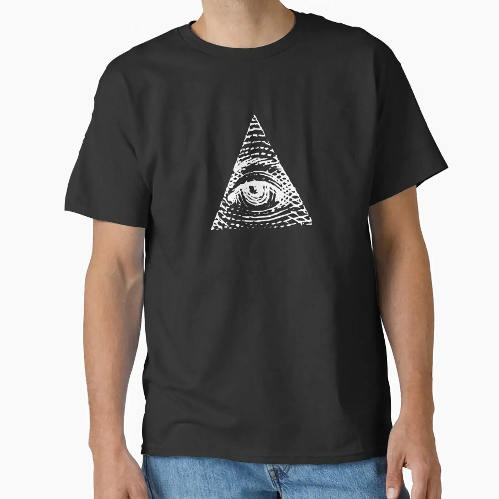 All Seeing Eye white designed and sold by avidfan2000 vintage Washed Stretched Casual Unisex fashion Comfortable Soft
