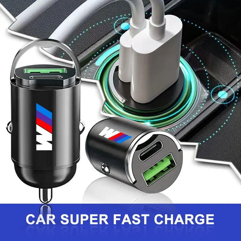 1PCS Car Charger USB Type C Phone Hidden Fast Charging Convert Plug for Bmw M Performance M3 M5 F01 F20 F10 F13 F15 F16 F30 F34