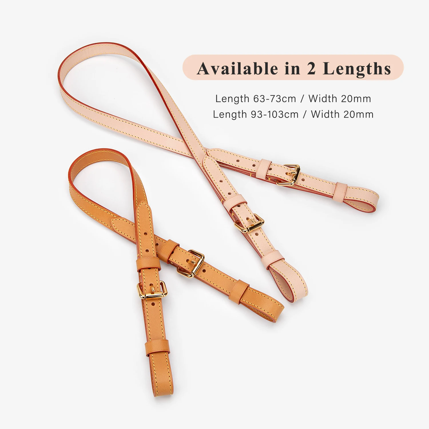 WUTA Luxury Discolored Vegetable Tanned Leather Bag Strap For LV Noe Adjustable Shoulder Straps Replacement Belt Bag Accessories