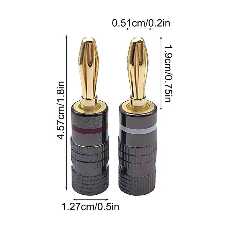 Gold Plated Speaker Banana Plugs 4mm 24K Gold Plated Banana Plugs For Speaker Wires Radio Receiver Wire 10X Banana Plug Male