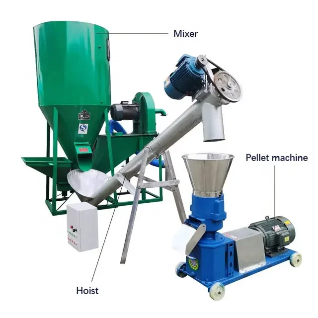 

500kg/h carbon steel animal pig chicken poultry feed crushing and mixing machine