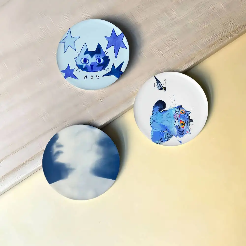 Vintage Blue Style Badges Peripheral Lapel Pins Tinplate Round Brooch For Shoulder Bag Accessories Souvenir Gifts
