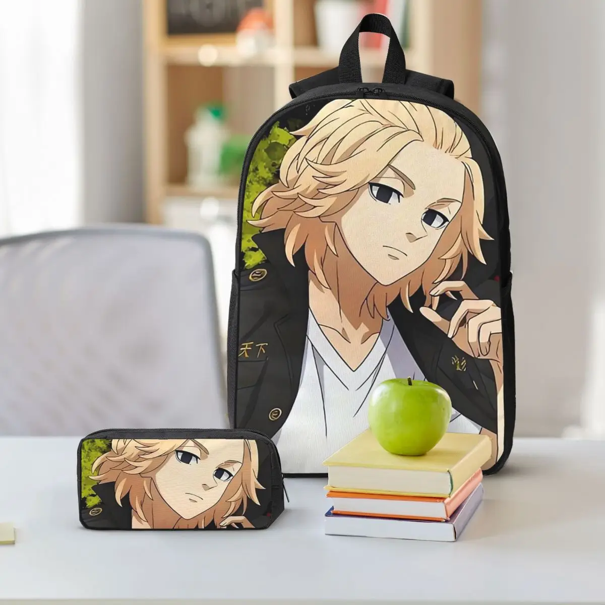 Anime Tokyo Revengers Kazutora Backpack Student BookBag School Bag Shoulder Bags 3ps Insulated Lunch Bag Pencil Case