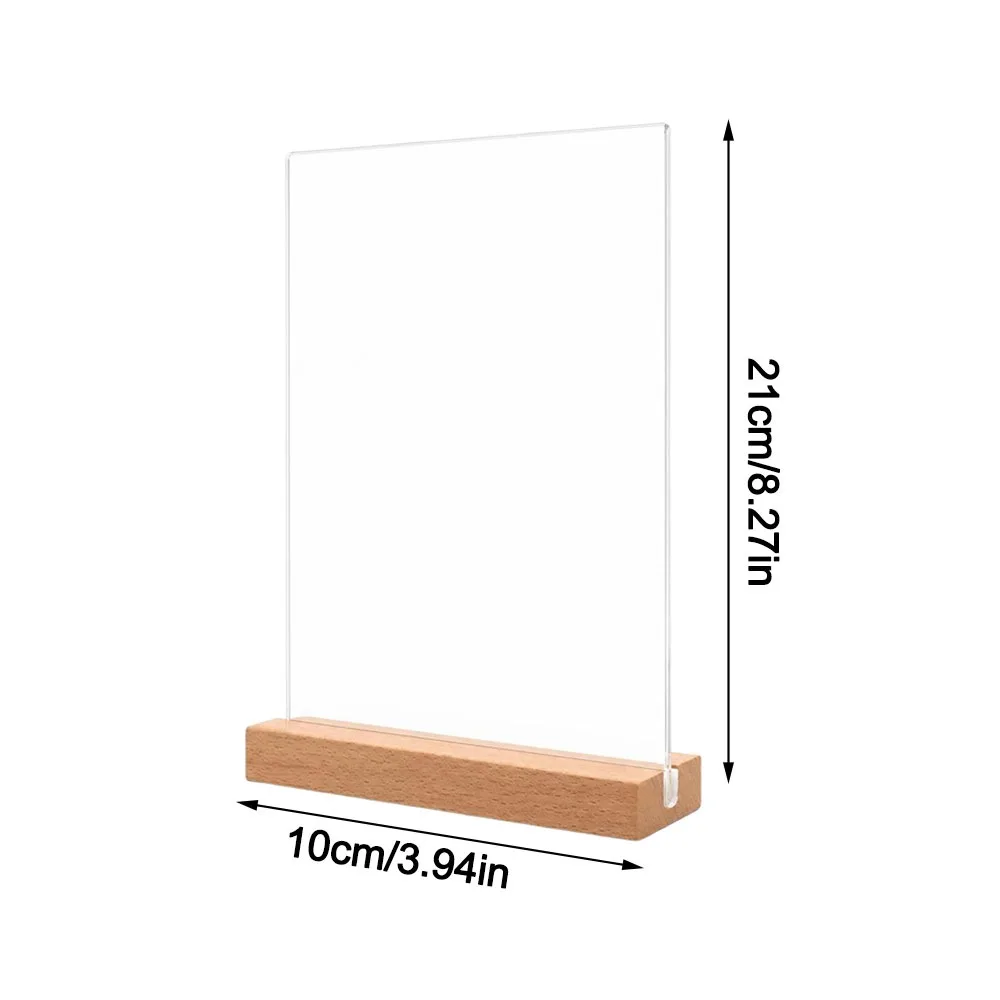 Double Sided Acrylic Sign Holder Table Top A4/A5/A6 Size Table Top Display Stand Acrylic Material Creative Design