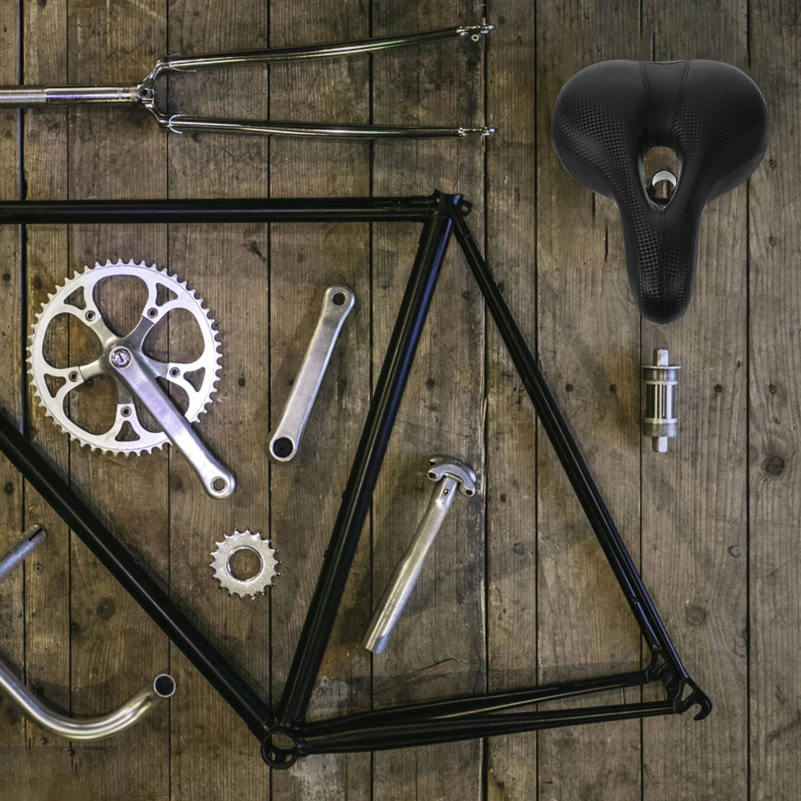 

Heavy Duty Bicycle Saddle Reinforced Thick Riding Seat Cushion for Road Mountain Bike Outdoor Commute