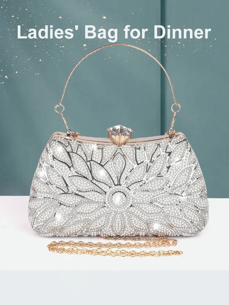 Party Banquet Glitter Handbags Fashion Elegant Crystal Bridal Wedding Clutch Bags Luxury Rhinestone Women Evening Clutches Bag