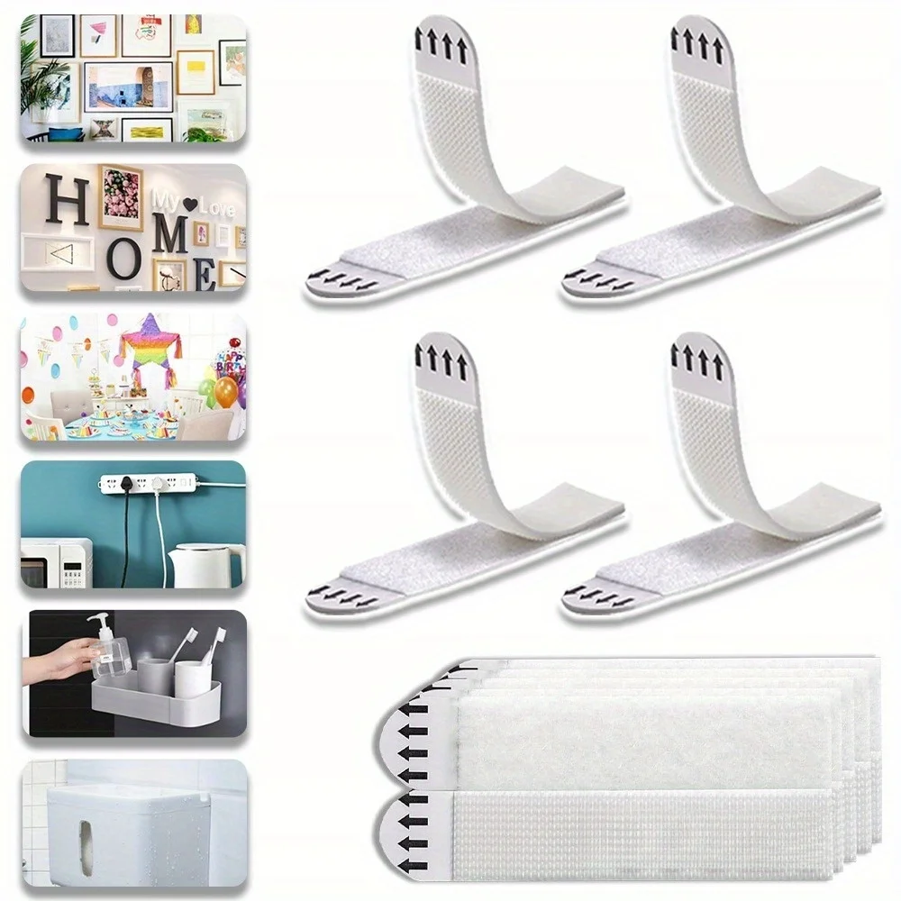 Tiras Adhesivas para Colgar Cuadros, 30 Pares (60 Unidades), Colgadores de Cuadros sin Daños, Colgadores de Pared sin Herramientas para Decoración del Hogar
