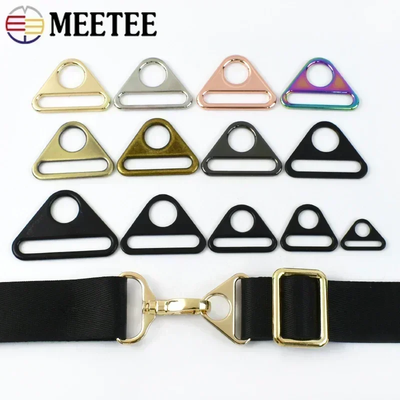 30Pcs 20-50mm Metal Buckles Triangle Adjust Belt Buckle Bag Strap Webbing Carabiner Clasp Bikini Metalic Ring Hardware Accessory