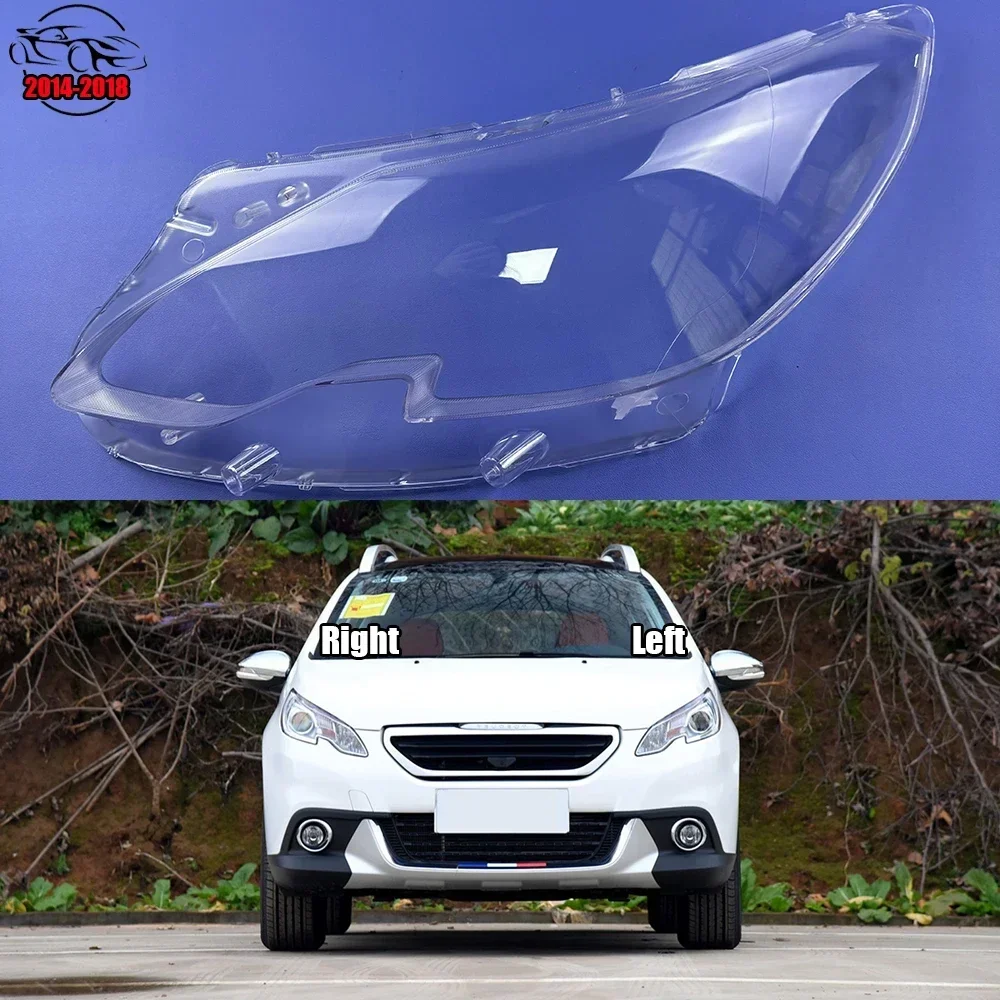 

For Peugeot 2008 2014~2018 Transparent Headlamp Lamp Shade Headlight Shell Lens Plexiglass Replace The Original Lampshade