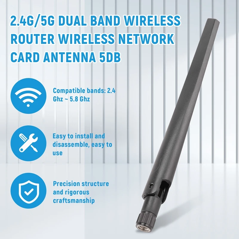 3 PCS New Metal WiFi Antenna of RP-SMA Interface with 5DBi 2.4G/5G Dual-Band Wireless Wifi Antenna for RT-AC68UA09G