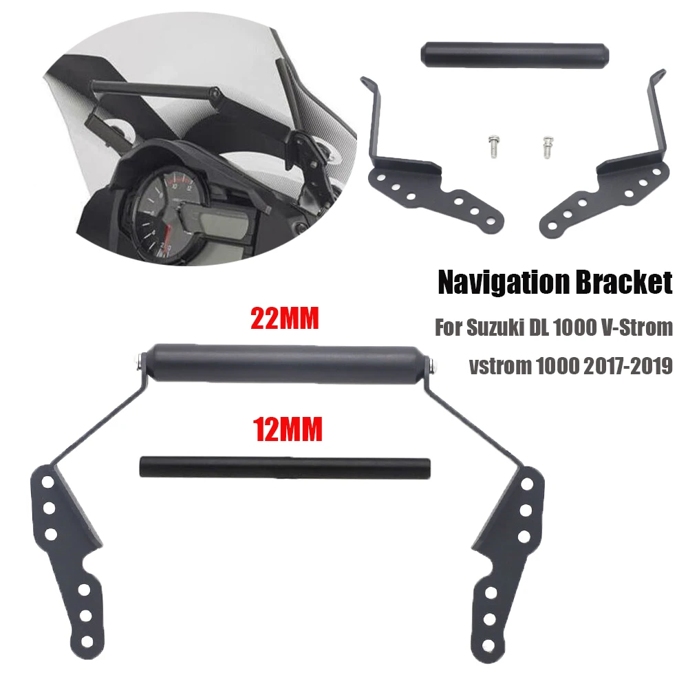 Black Navigation Bracket Mount Smartphone GPS Holder For Suzuki DL 1000 V-Strom vstrom 1000 2017 2018 2019 5.0