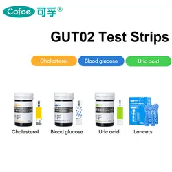 Cofoe Multifunction Cholesterol Uric acid Blood Glucose Test Strip Only for GUT02 Monitor