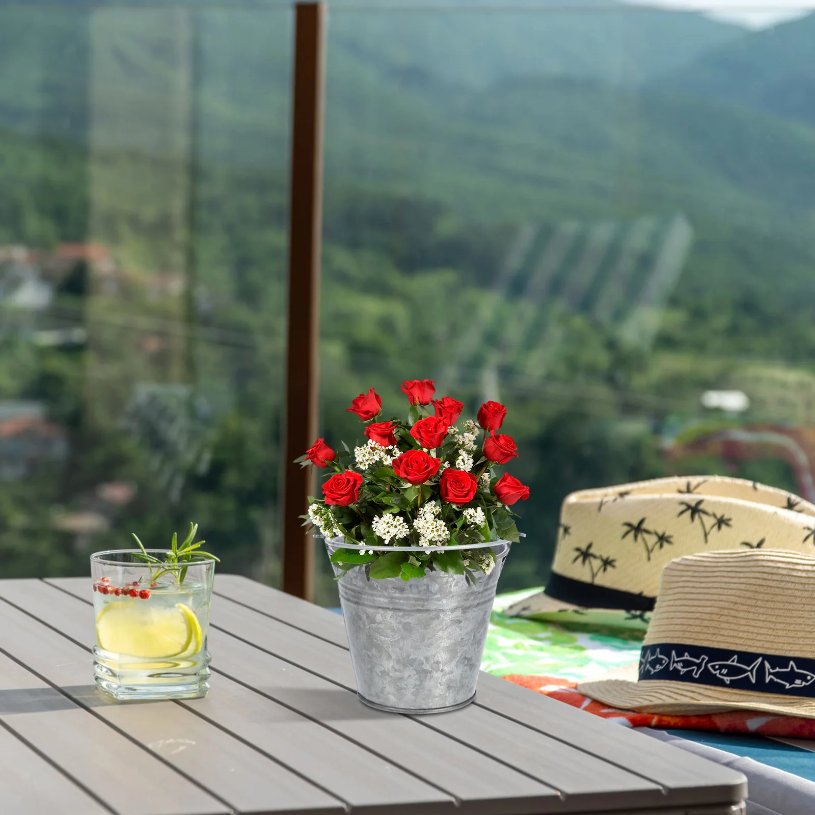 

3 Pcs Vintage Flower Bucket Retro Iron Mini Garden Decoration Balcony Vegetable Garden Home Furnishing Durable