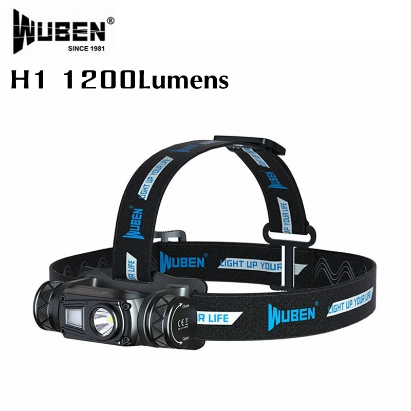 

WUBEN H1 Headlamp Rechargeable Flashlight 1200Lumens P8 LED 2600mAH Battery Powerful Waterproof Headlight For Camping Hunting