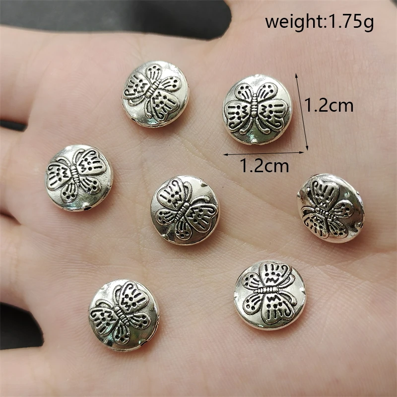 Popular Tibetan Silver Disc Spacer Perforated Gasket DIY Men's Jewelry Making Bracelets Earrings Connectors Supplies Accessories