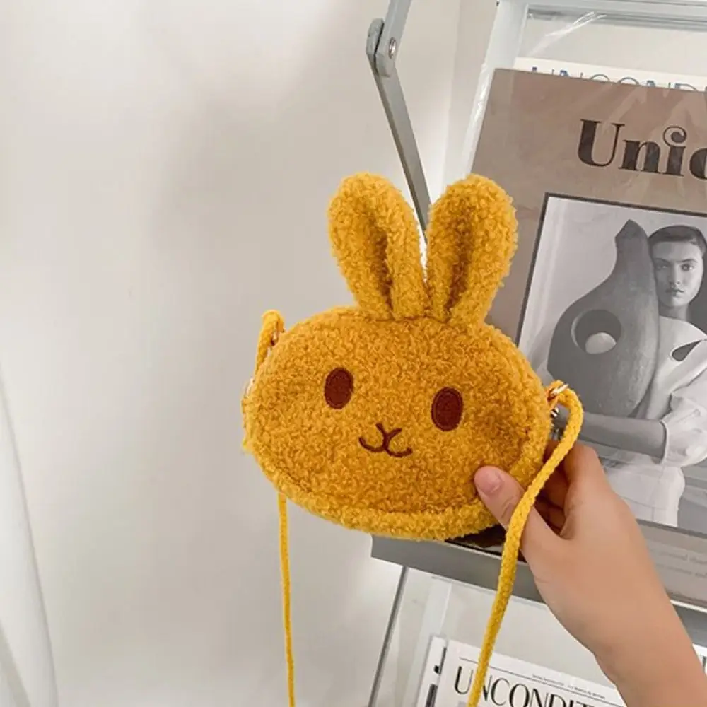 Cute Cartoon New Year Gift Purses Zipper Handbag Coins Bag Rabbit Shoulder Bag Messenger Bag Crossbody Bag