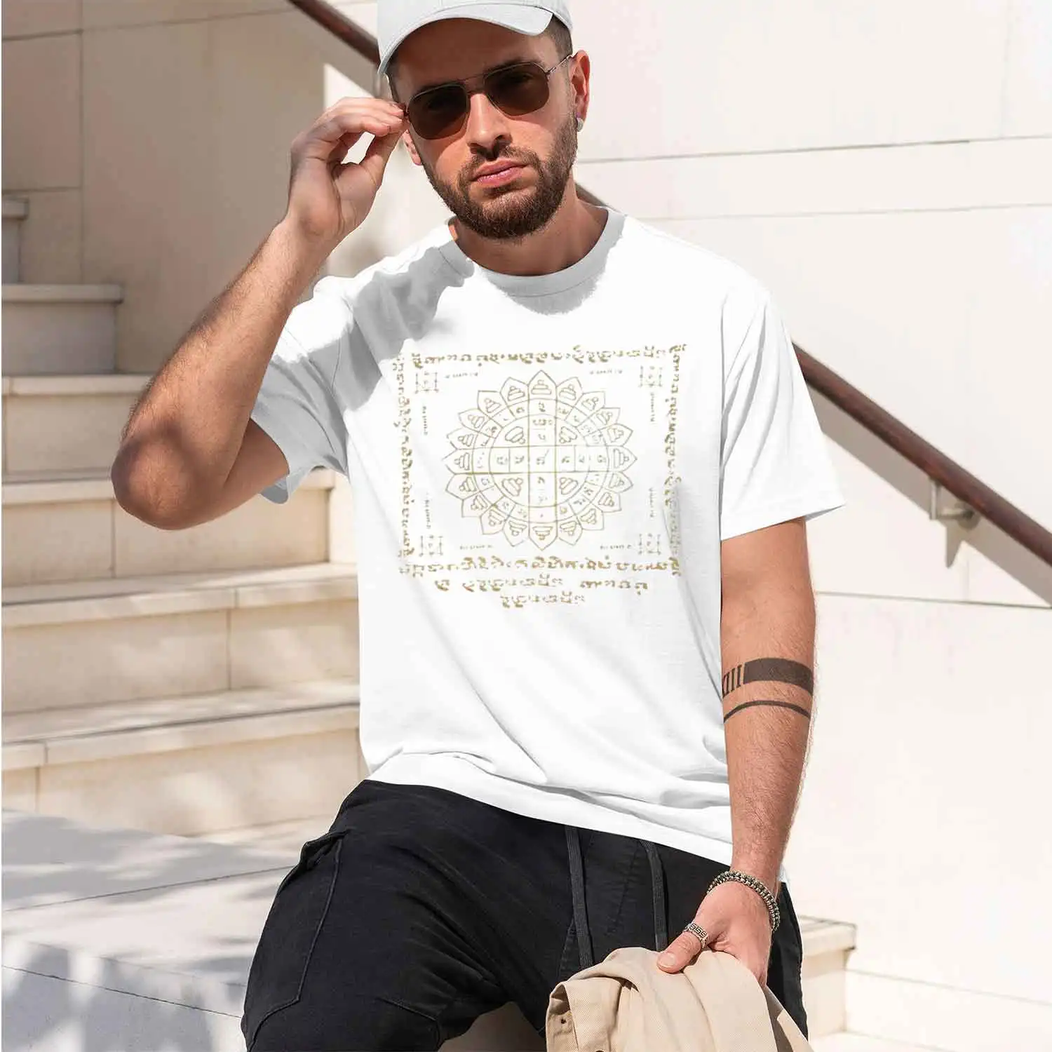 Thai Sak Yant Sacred Ramayana Khmer Yantra Mandala Buddhist Deity Yoga Gift Graph Sacred Unisex T-Shirt 2026 New Model Short-sle