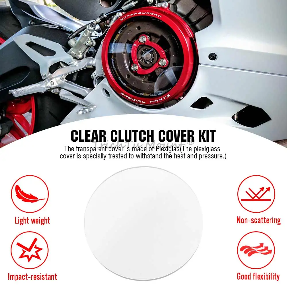 Aluminum Clear Clutch Cover for DUCATI V2 Models 959 Panigale 2016-2019, Panigale V2 2020-2024, Streetfighter V2 2022-2024 - Image 5