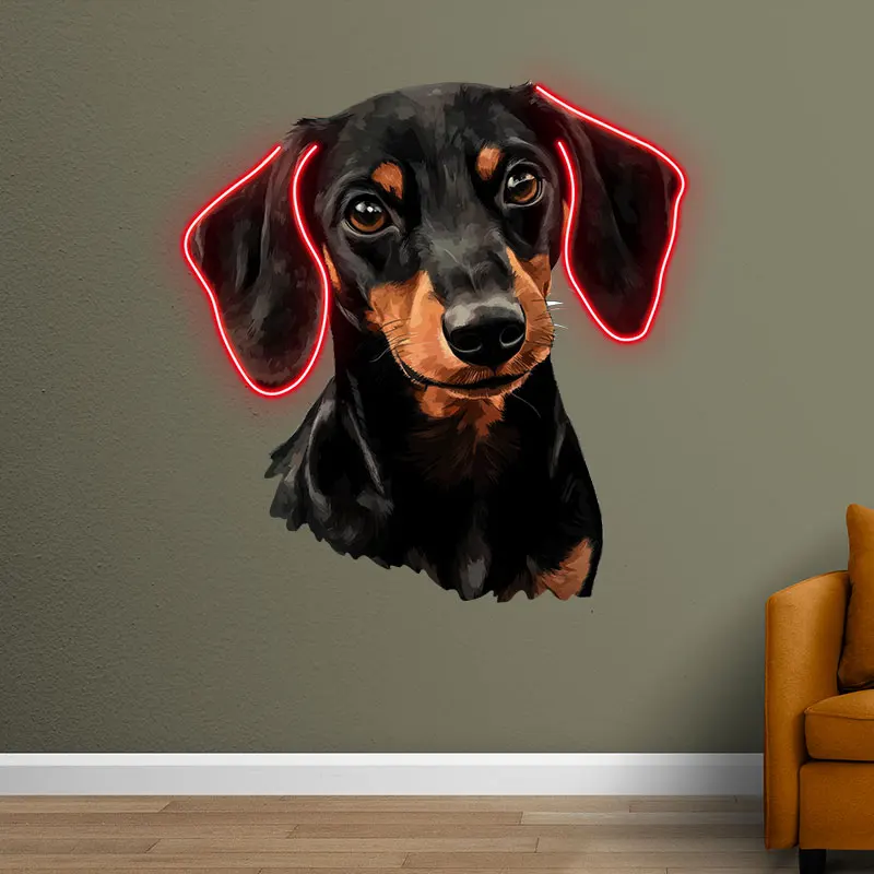 Pet Dog Dachshund Wall Hanging Decor Custom LED Neon Sign