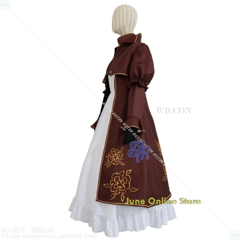 أنيمي لعبة ليمبوس شركة تأثيري كاثرين زي خمر قصر نمط براون الحلو لوليتا فستان أبيض حفلة الهالوين كوسبف #5