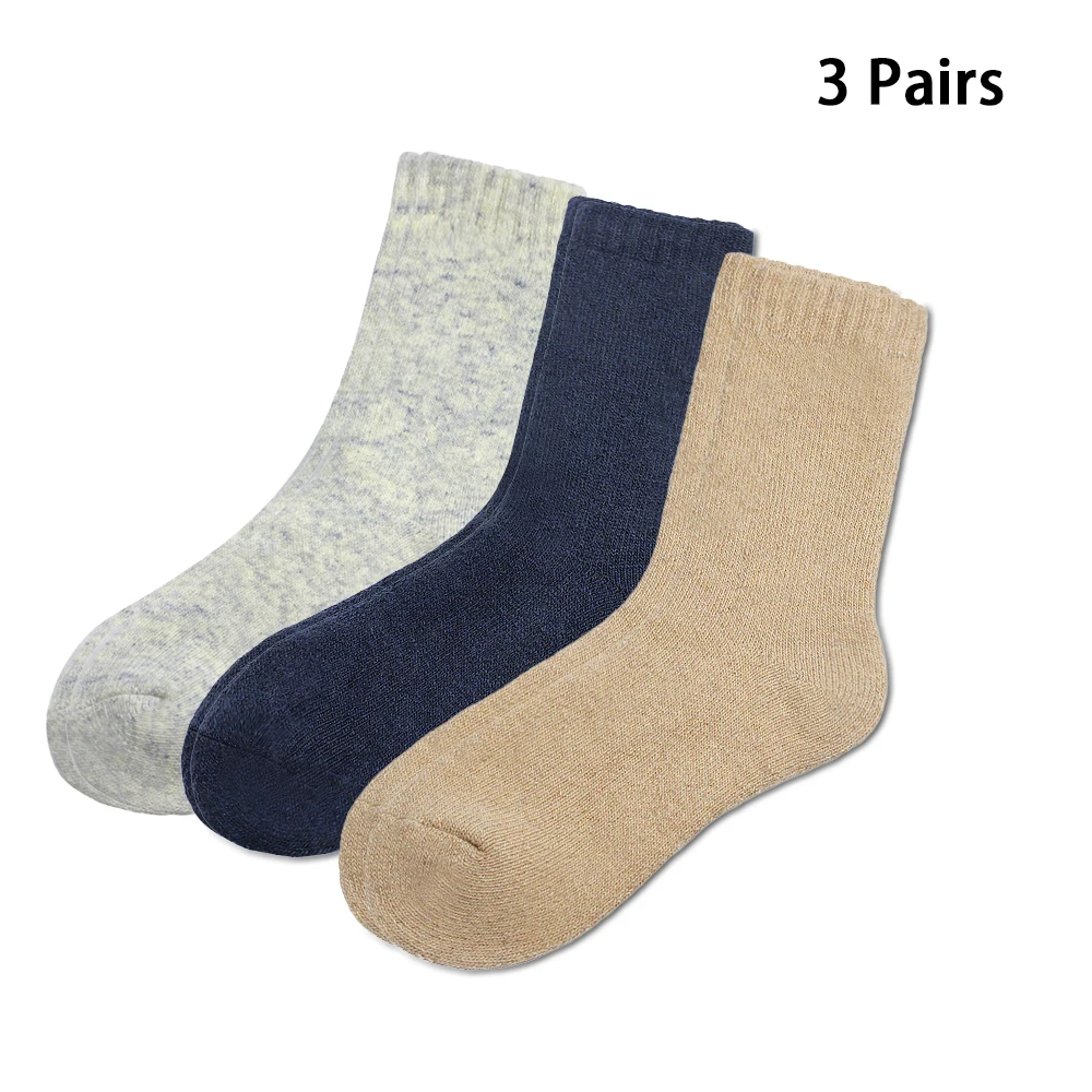 

3-парные женские утолщенные шерстяные носки, однотонные шерстяные носки, теплые носки, удобные прочные лыжные носки, носки-тапочки