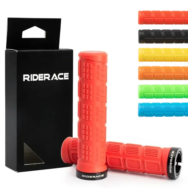 

Mtb Bicycle Grips Rubber Bike Grip Aluminum Alloy Locking Bicycle Handle Grip Non-slip Cycling Handlebar Sleeve Bike Accessories