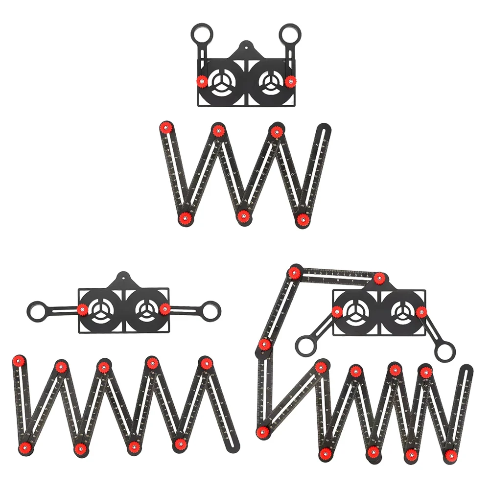 4/6/9/12 Sided Multi Angle Measuring Ruler with Opening Locator Aluminum Alloy Angle Finder Folding Ruler Measuring Tool