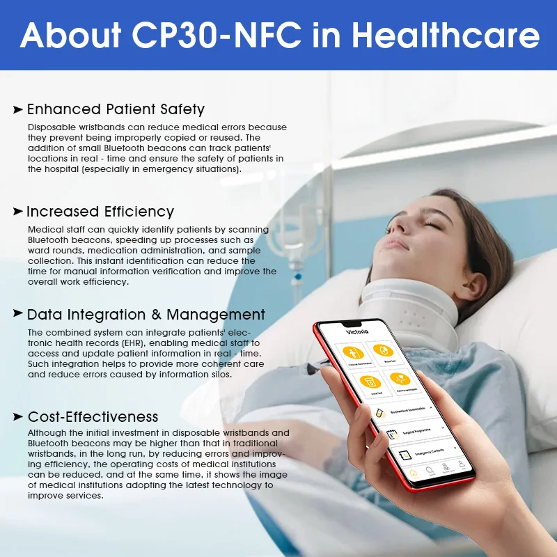 CP27 NFC 지원 블루투스 비콘 (쓰기 가능한 태그 포함) - 저전력, 맞춤형 UUID, 70m 범위, 소매점, 이벤트 및 스마트 물류용