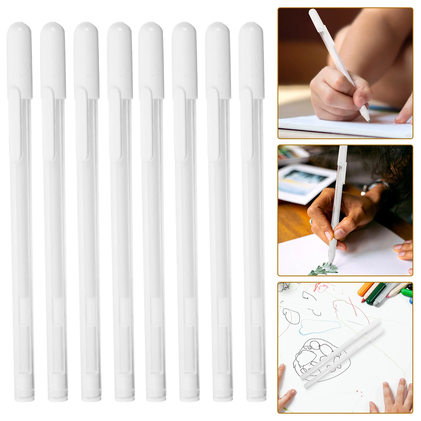 

10Pcs White Highlighter Marker Pen Professional Artist Portable Sketching Drawing Marker High Contrast White Painting Markers