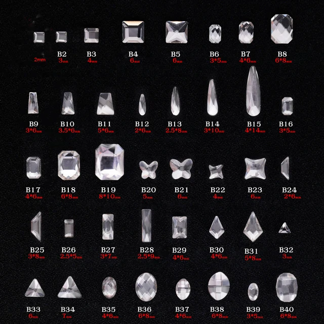 100ชิ้น/ล็อตคริสตัล3D Rhinestones แบน Shiny หินเล็บตกแต่งเล็บชิ้นส่วนอัญมณีเล็บคริสตัล Strass อุปกรณ์เสริม